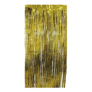 Rideaux métalliques argentés brillants - Décoration de fête élégante
