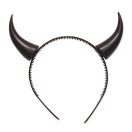 HEATSHAKING Serrage-tête Cornes de Bélier Décoratif Noir en Plastique Léger pour Cosplay et Fête, Accessoire Élégant pour Adolescentes et Adultes