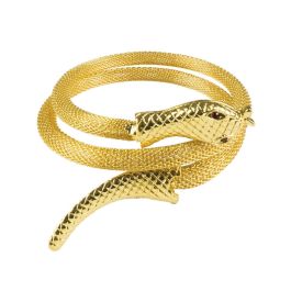 Bracelet Bras Manchette Style égyptien - Serpent En Métal Argenté - Bijou Vintage Ethnique